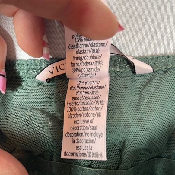 Victoria Secret Open Back Green Lace Teddy Bodysuit. Size Small. - Picture 6 of 10